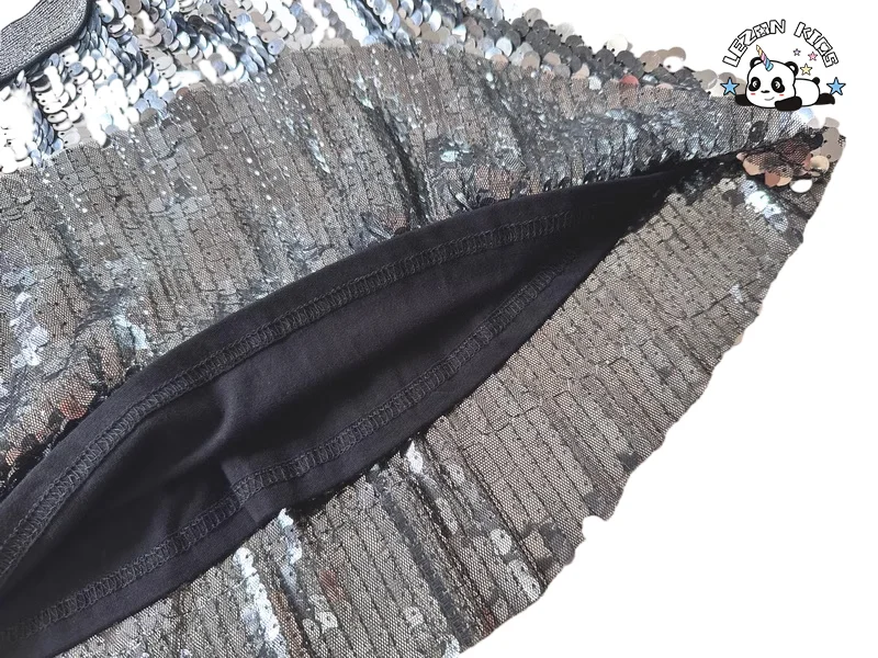 LEZONKIDS - Good Quality Kid Multicolor Selection Skirt Sequin Fabric With Cotton Lining Girls Skirts